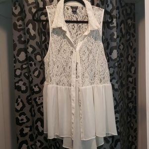 White lace tank tunic Torrid size 1